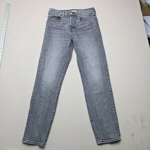Levis Big E Wedgie Fit Jeans Straight Leg Charcoal Gray Denim Womens Size 27